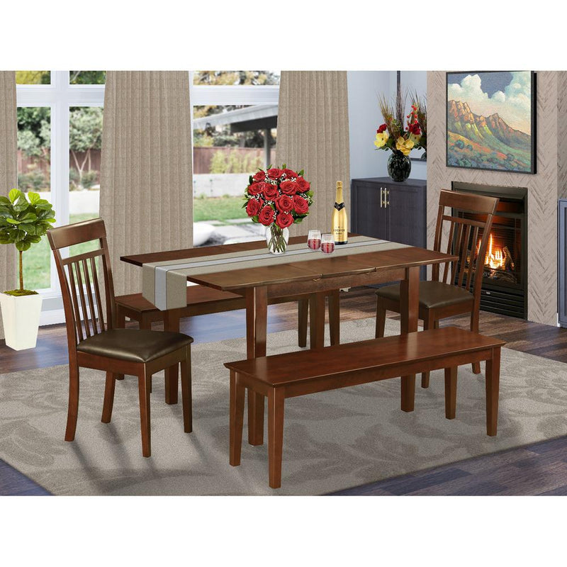 5  Pc  Dining  room  set  with  bench  -  Table  with  2  Dining  Chairs  and  2  Benches