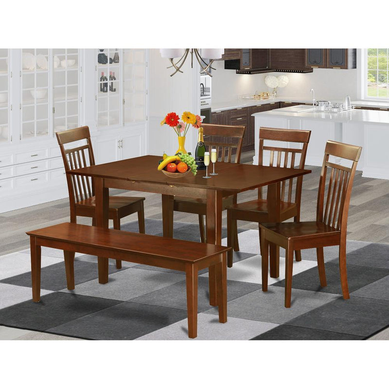 6-Pc  Dining  room  set  with  bench  -Tables  with  4  Dining  Chairs  and  Bench