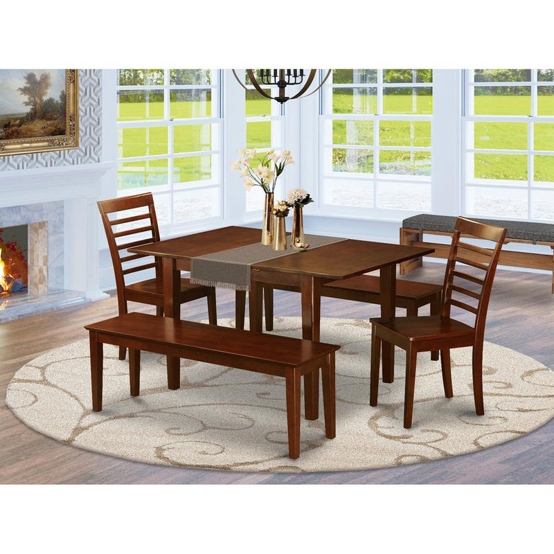 5  Pc  Kitchen  Table  with  bench  -dinette  Table  with  2  Dining  Chairs  and  2  Benches