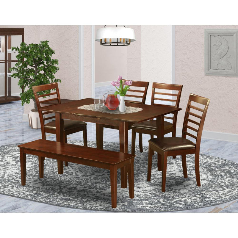 6  Pc  Kitchen  Table  with  bench  -Kitchen  Tables  with  4  Kitchen  Chairs  and  Bench