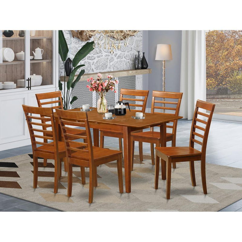 7  PC  Kitchen  Tables  and  chair  set  Table  with  a  12in  Leaf  and  6  Kitchen  Chairs