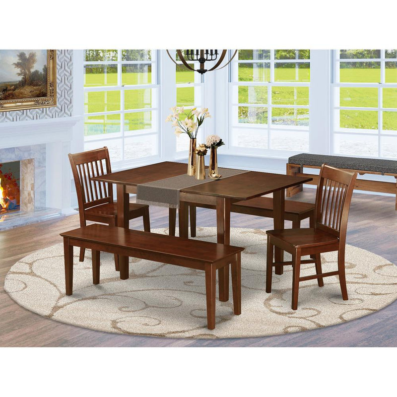 5  Pc  small  Kitchen  Table  set  -  Table  with  2  Kitchen  Chairs  and  2  Benches