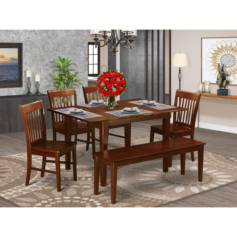 6  Pc  Dining  small  Table  set  -  Table  with  4  Dining  Chairs  and  Dining  Bench