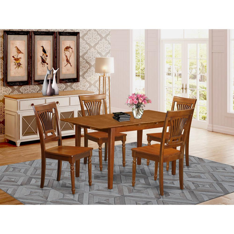 5  PC  Kitchen  dinette  set  Table  with  Leaf  and  4  Kitchen  Dining  Chairs