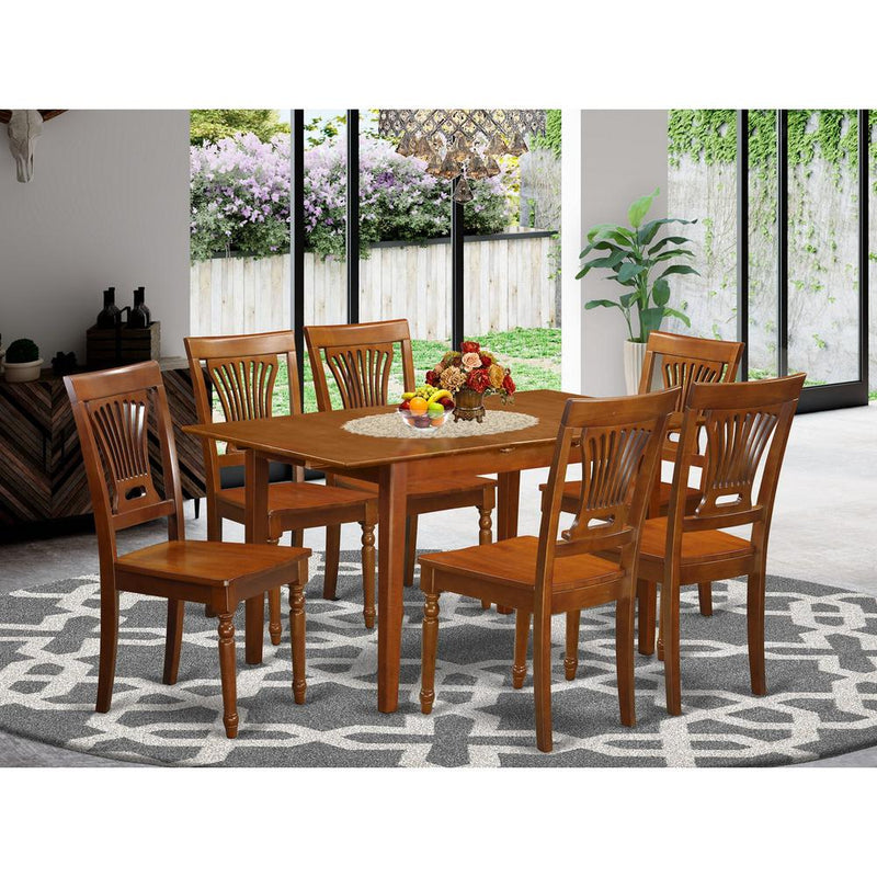 7  PC  Kitchen  Table  and  chair  set  -  Table  with  Leaf  and  6  Dining  Chairs