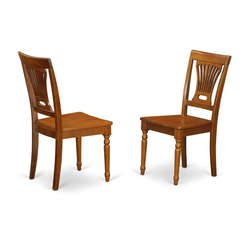 Plainville  kitchen  dining  Chair  with  Wood  Seat  -  Saddle  Brown  Finish,  Set  of  2