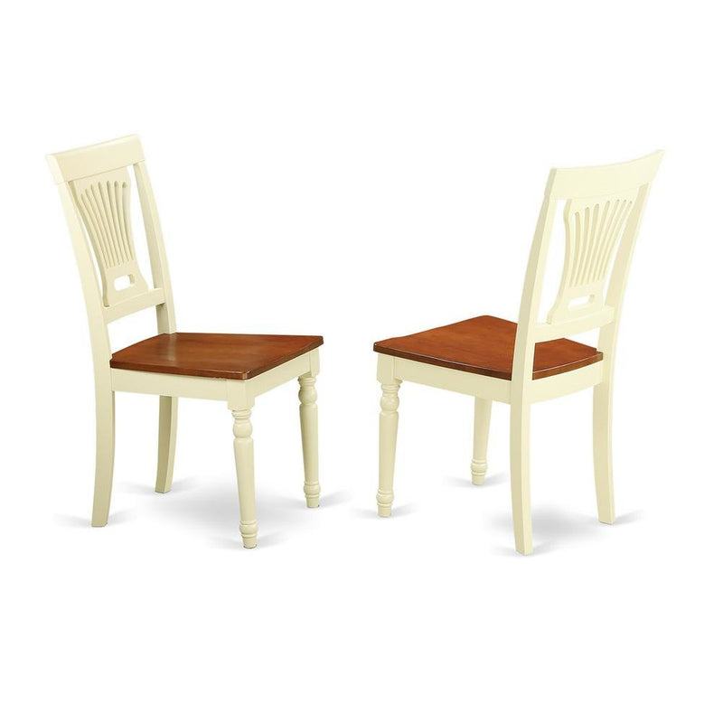 Plainville  Kitchen  dining  Chair  Wood  Seat  -  Buttermilk  and  Cherry  Finish,  Set  of  2