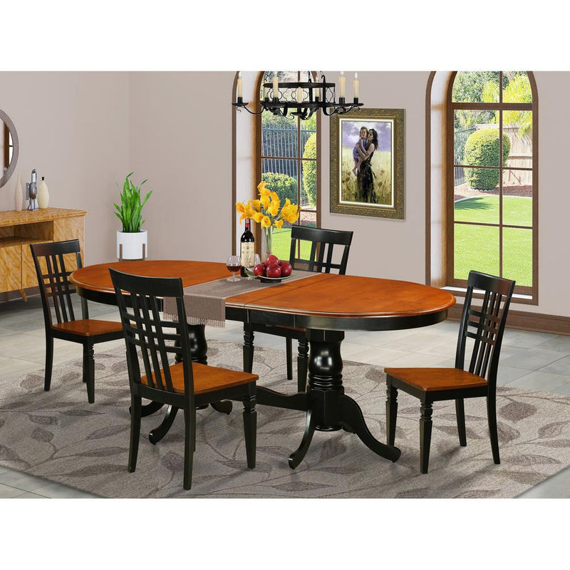 5  Pc  Kitchen  Table  set  with  a  Table  and  4  Dining  Chairs  in  Black  and  Cherry