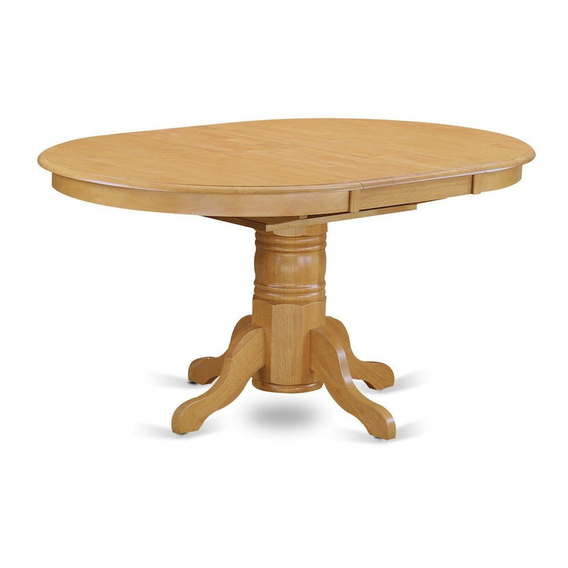 Pedestal Oval Table with 18" Butterfly leaf, Oak