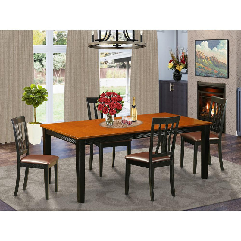 5  PC  Dining  set-Dining  Table  with  4  Wooden  Dining  Chairs