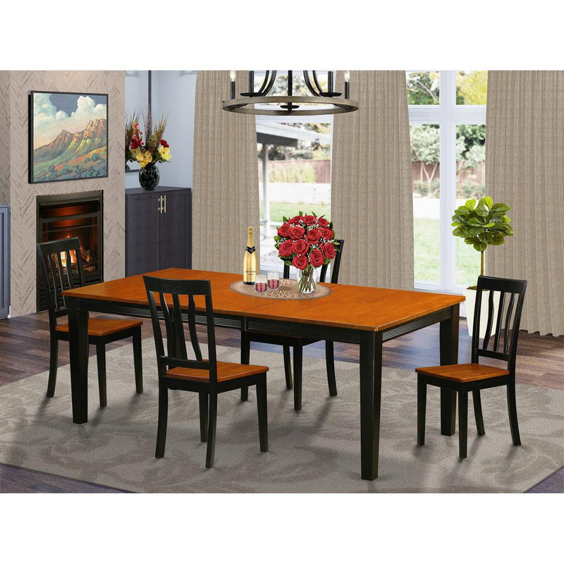 5  PC  Dining  set-Dining  Table  with  4  Wooden  Dining  Chairs