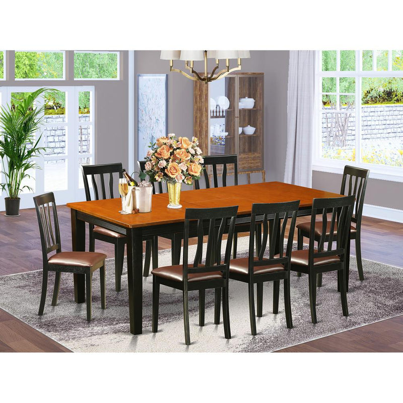 9  PC  Dining  set-Dining  Table  with  8  Wooden  Dining  Chairs