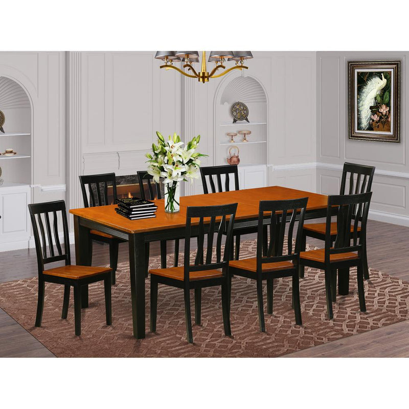 9  PC  Dining  set-Dining  Table  with  8  Wooden  Dining  Chairs