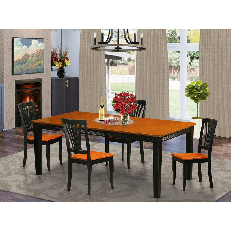 5  PC  Dining  room  set-Dining  Table  with  4  Wooden  Dining  Chairs