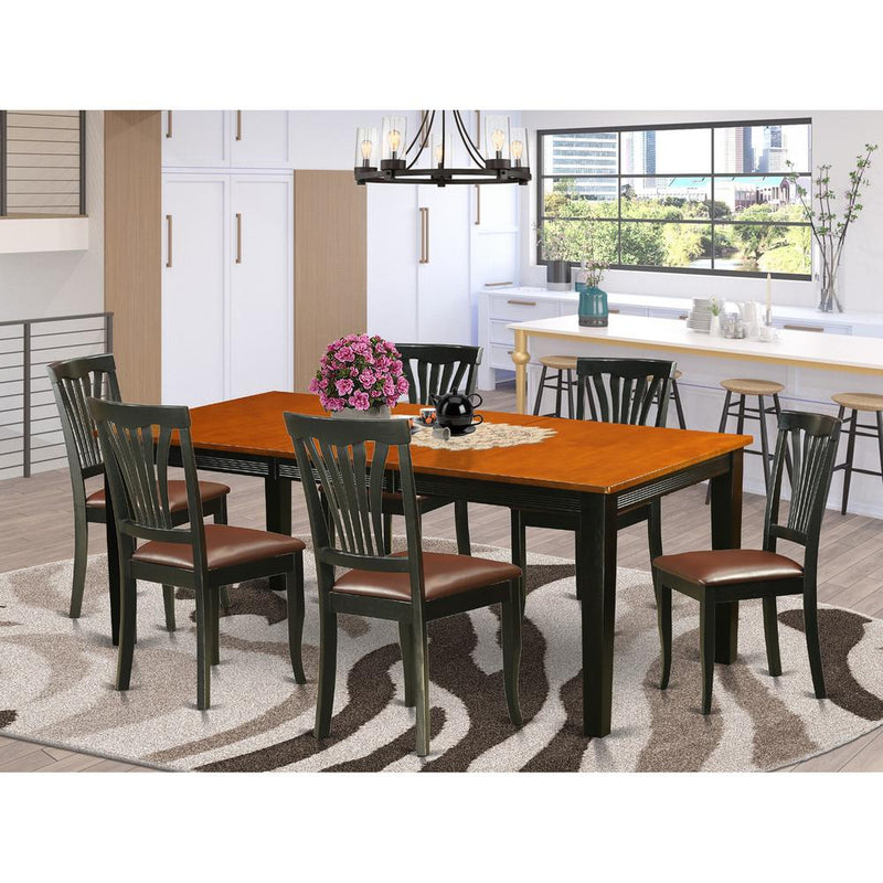 7  PC  Dining  set-Dining  Table  with  6  Wood  Dining  Chairs