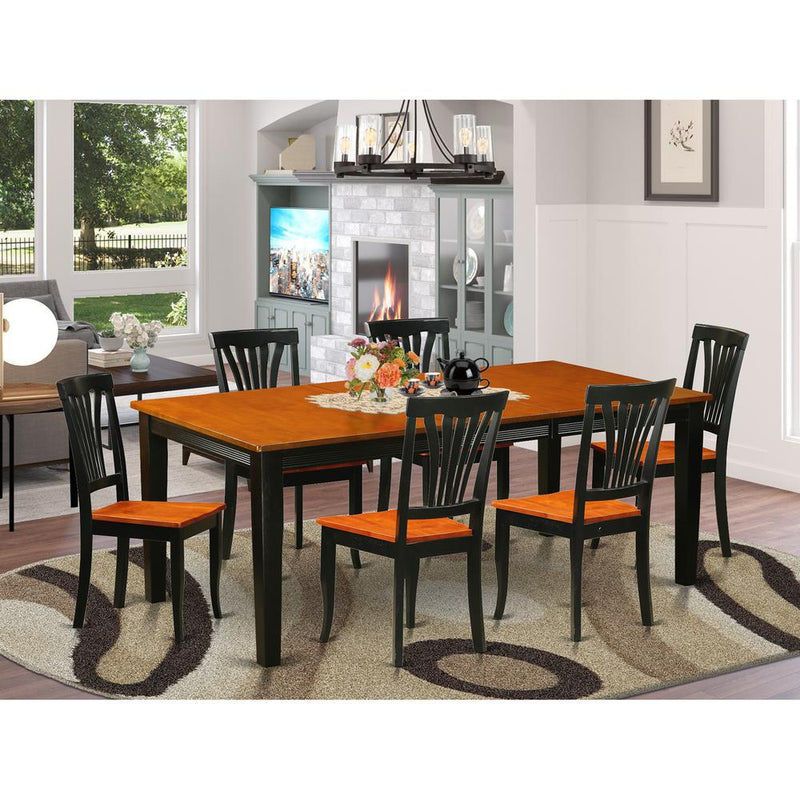 7  PC  Dining  room  set-Dining  Table  with  6  Wood  Dining  Chairs