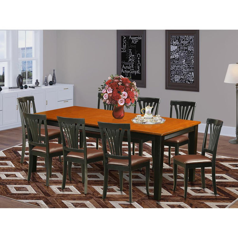 9  PC  Dining  set-Dining  Table  with  8  Wood  Dining  Chairs