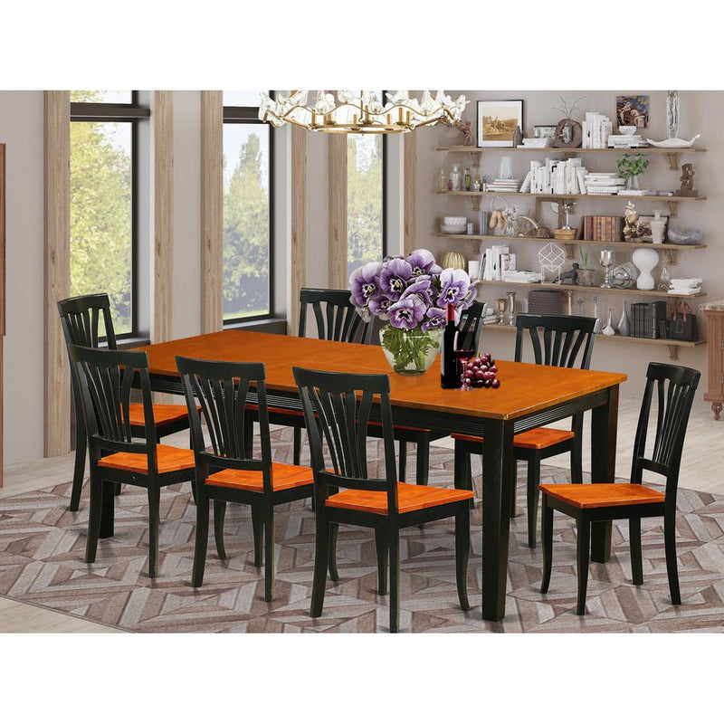 9  PC  Dining  room  set-Dining  Table  with  8  Wood  Dining  Chairs