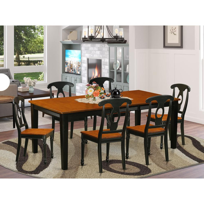 7  PC  Dining  room  set-Dining  Table  with  6  Wooden  Dining  Chairs