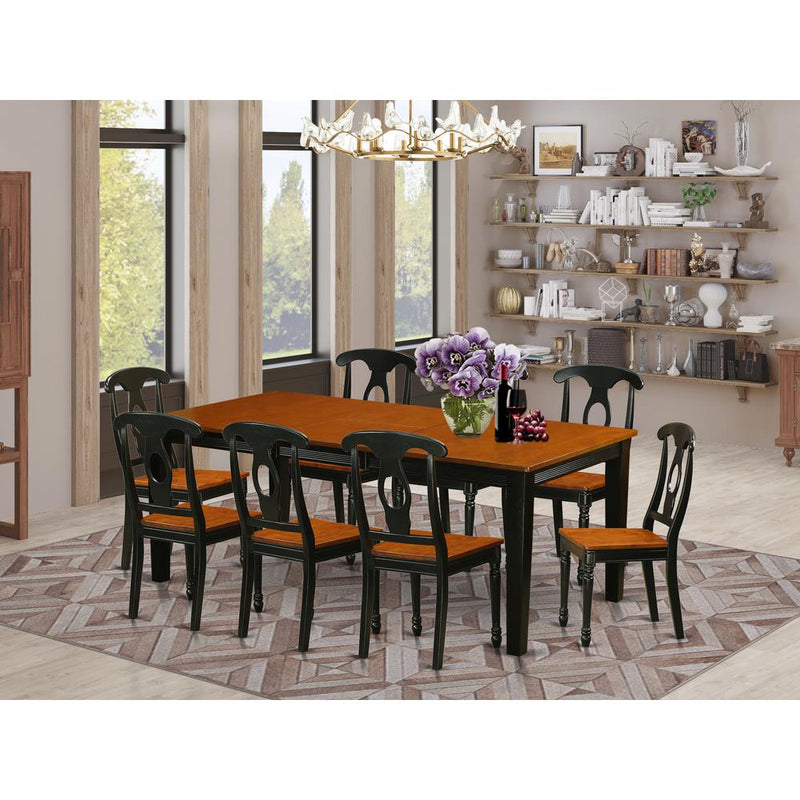 9  PC  Dining  room  set-Dining  Table  with  8  Wooden  Dining  Chairs