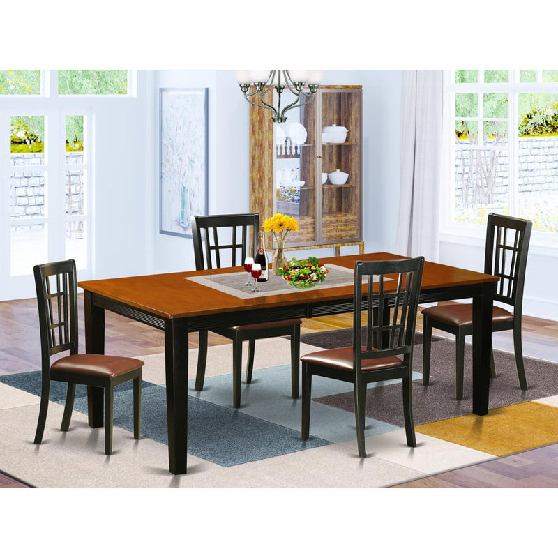 5  PC  Dining  set-Dining  Table  with  4  Wood  Dining  Chairs