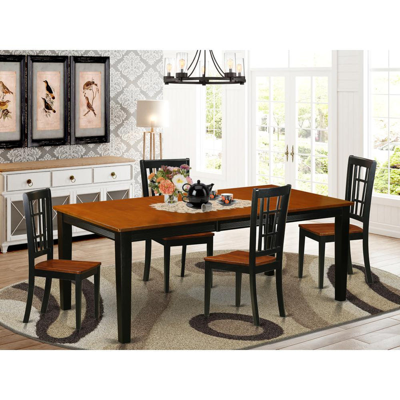 5  PC  Dining  set-Dining  Table  with  4  Wooden  Dining  Chairs