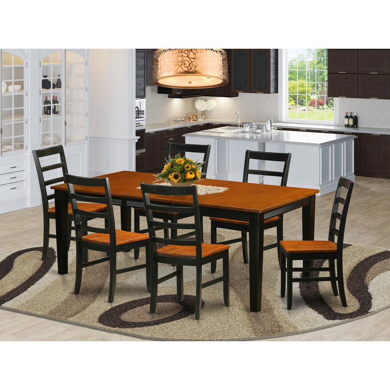 7  Pc  Dining  room  set-Dining  Table  with  6  Wooden  Dining  Chairs