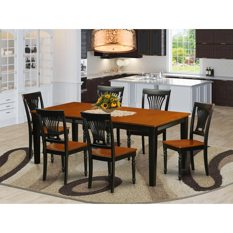 7  Pc  Dining  room  set-Dining  Table  and  6  Wood  Dining  Chairs