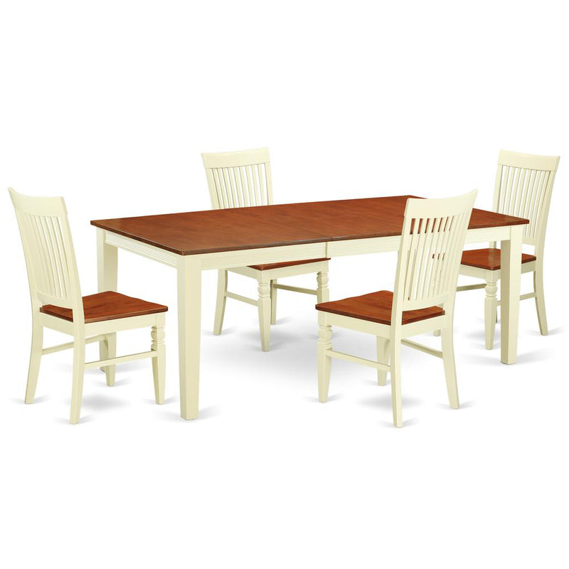 Dining Room Set Buttermilk & Cherry, QUWE5-BMK-W