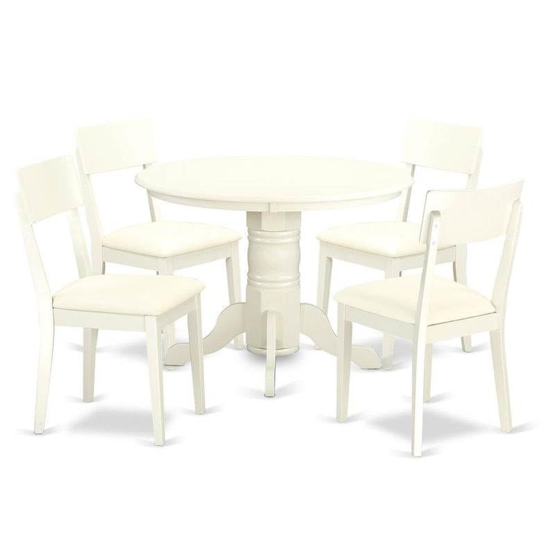 Dining Room Set Linen White, SHAD5-LWH-LC