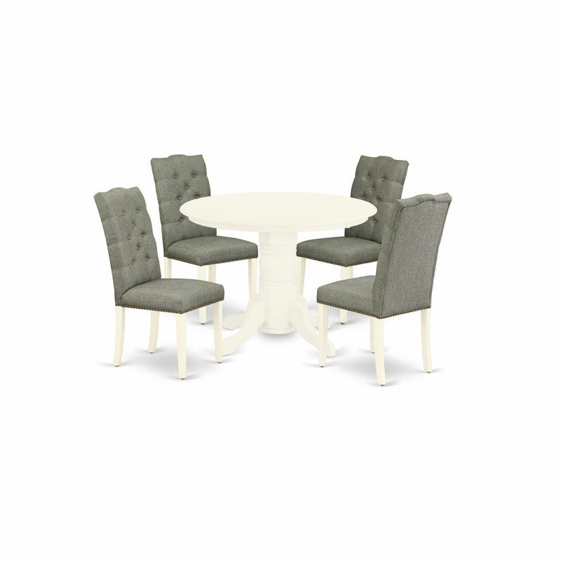 Dining Room Set Linen White, SHEL5-WHI-07