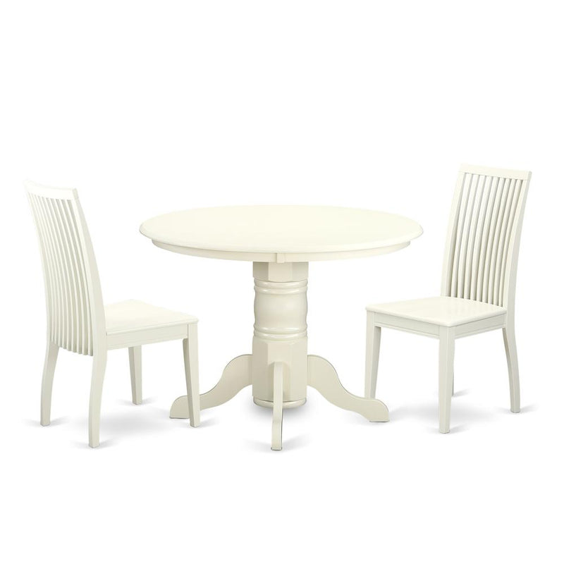 Dining Room Set Linen White, SHIP3-LWH-W