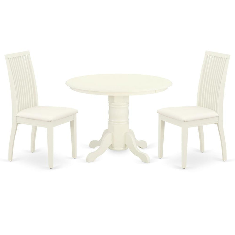 Dining Room Set Linen White, SHIP3-WHI-C