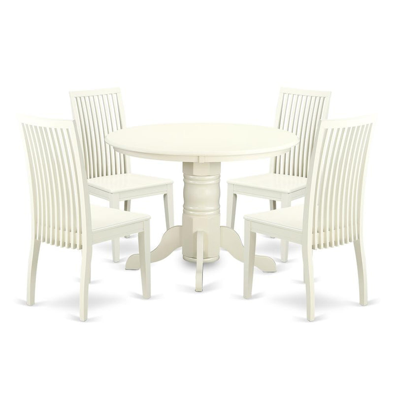 Dining Room Set Linen White, SHIP5-LWH-W