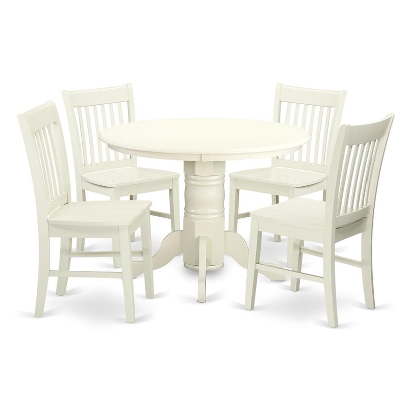 Dining Room Set Linen White, SHNO5-LWH-W