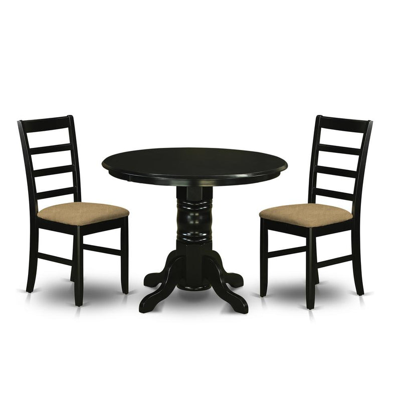 SHPF3-BLK-C 3 PcTable set for 2-Dining Table and 2 dinette Chairs