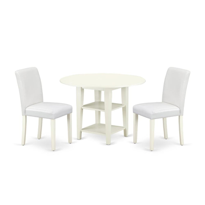 Dining Room Set Linen White, SUAB3-LWH-64