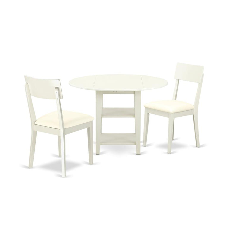 Dining Room Set Linen White, SUAD3-LWH-LC