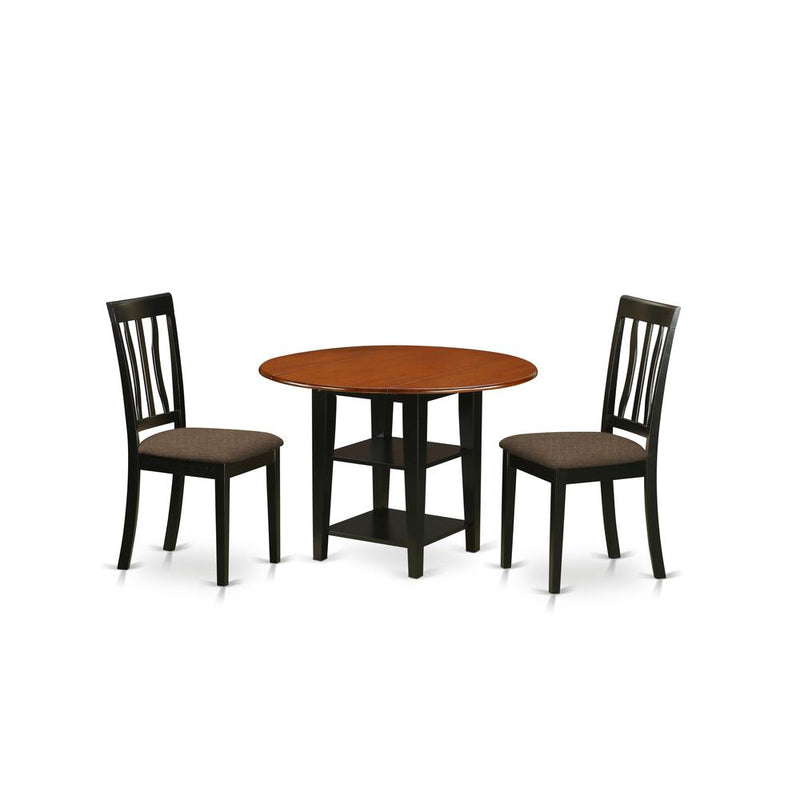 Dining Room Set Black & Cherry, SUAN3-BCH-C