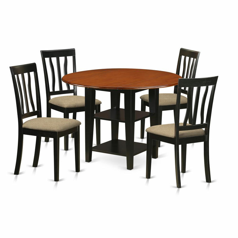 Dining Room Set Black & Cherry, SUAN5-BCH-C