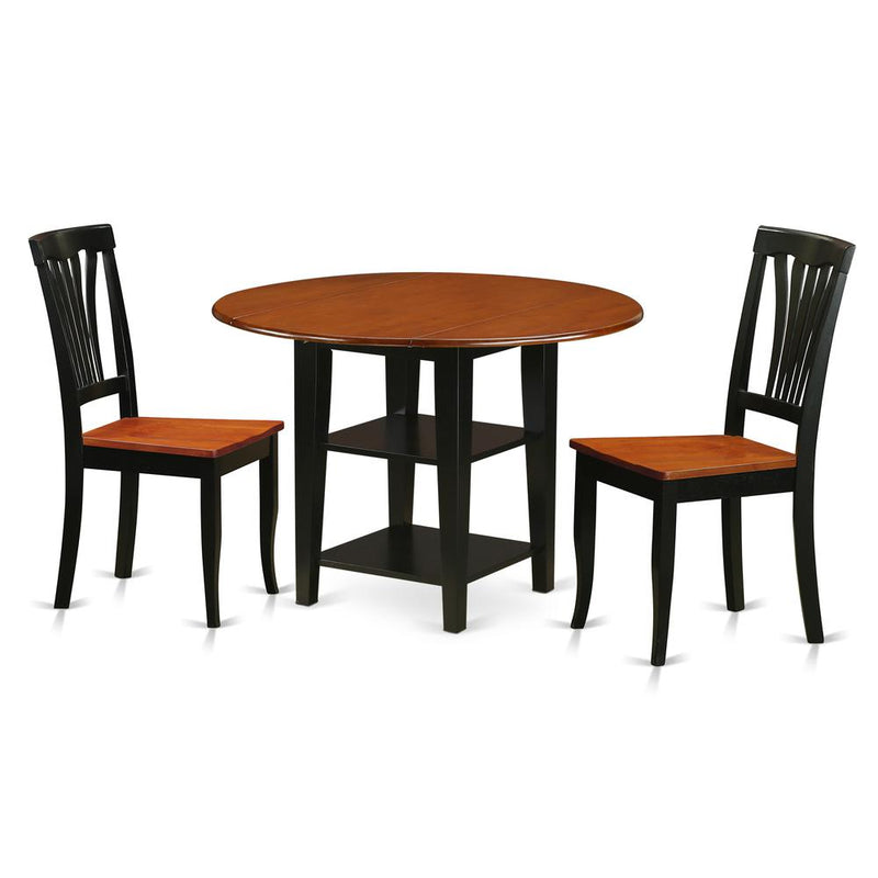 Dining Room Set Black & Cherry, SUAV3-BCH-W