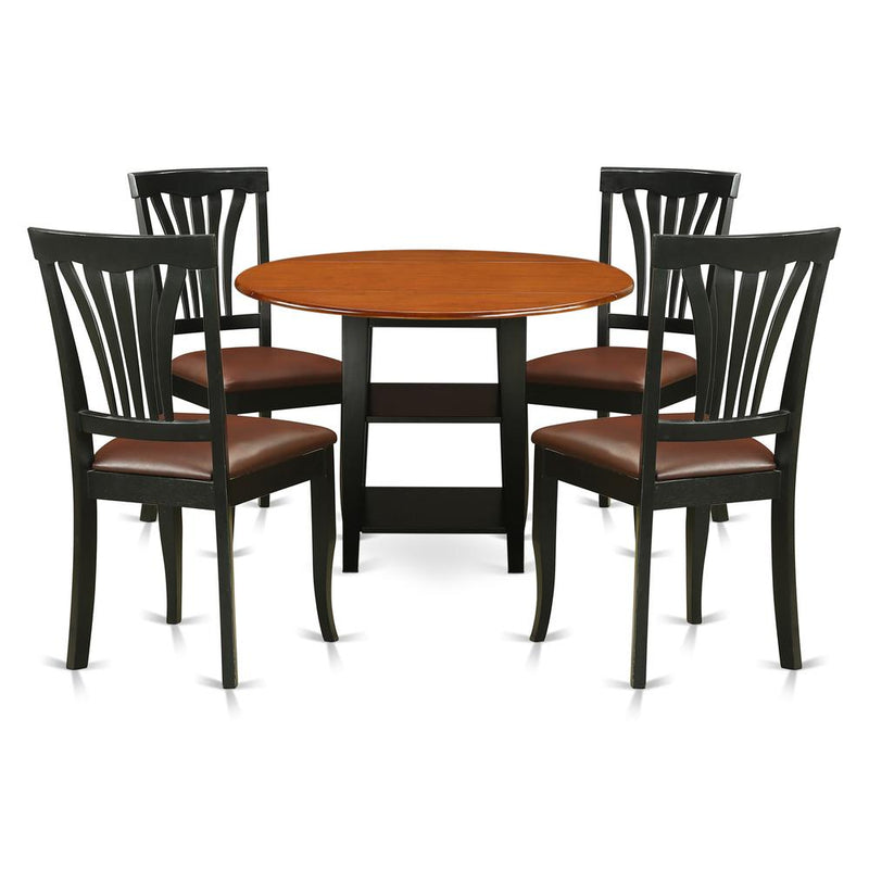 Dining Room Set Black & Cherry, SUAV5-BCH-LC