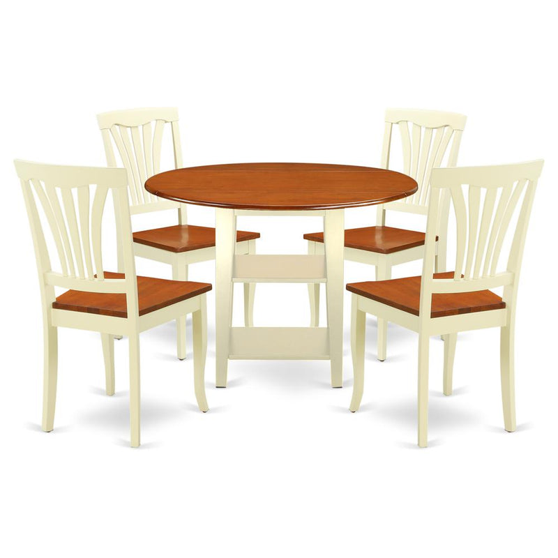 Dining Room Set Buttermilk & Cherry, SUAV5-BMK-W