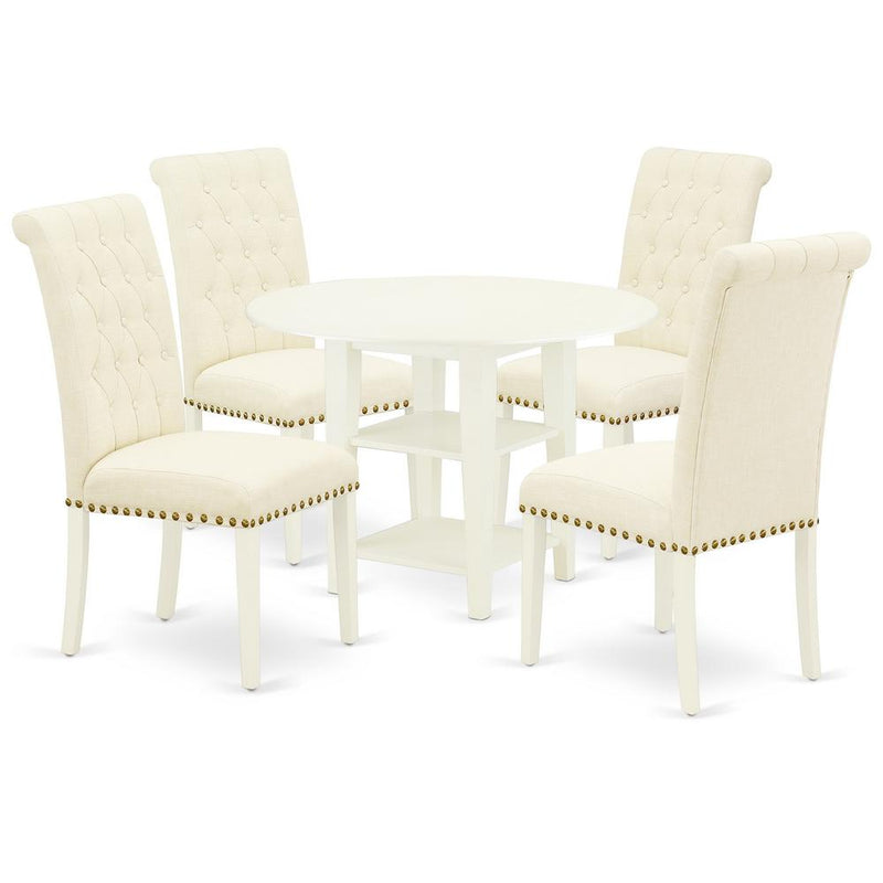 Dining Room Set Linen White, SUBR5-LWH-02