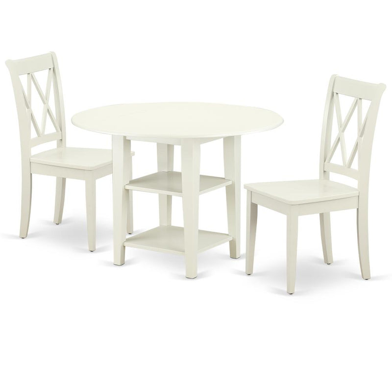 Dining Room Set Linen White, SUCL3-LWH-W