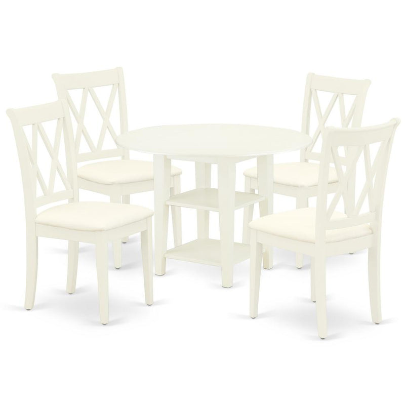 Dining Room Set Linen White, SUCL5-LWH-C