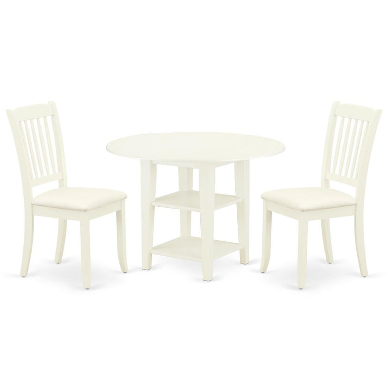 Dining Room Set Linen White, SUDA3-LWH-C