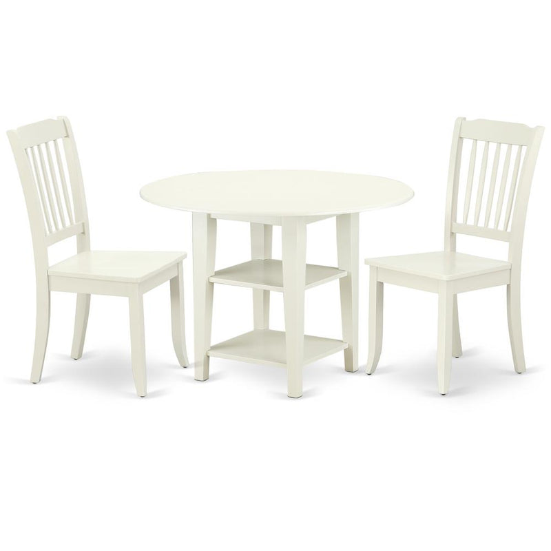 Dining Room Set Linen White, SUDA3-LWH-W