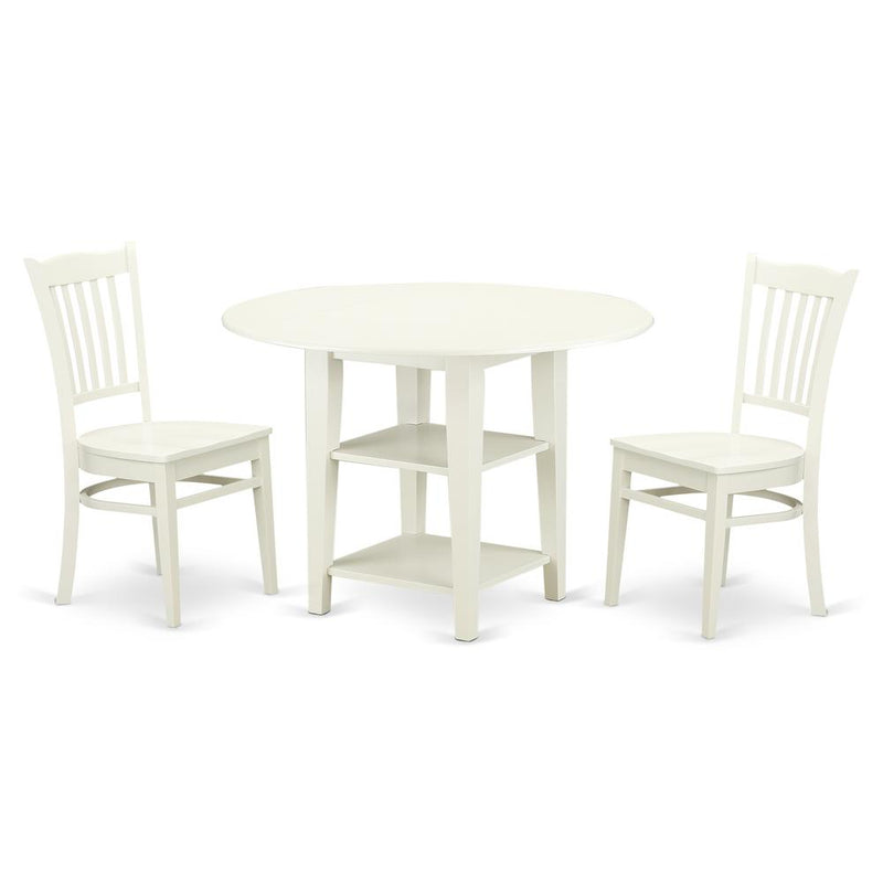 Dining Room Set Linen White, SUGR3-LWH-W