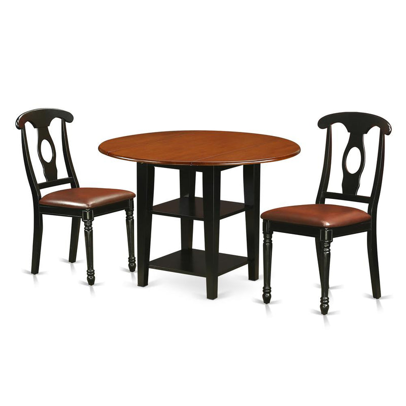 Dining Room Set Black & Cherry, SUKE3-BCH-LC